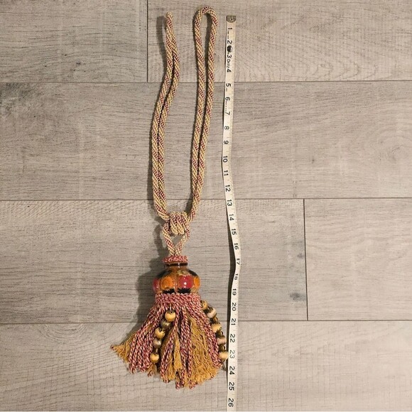 Handcrafted Huge Curtain Tassel Tie-back Ceramic and beads - Picture 5 of 6